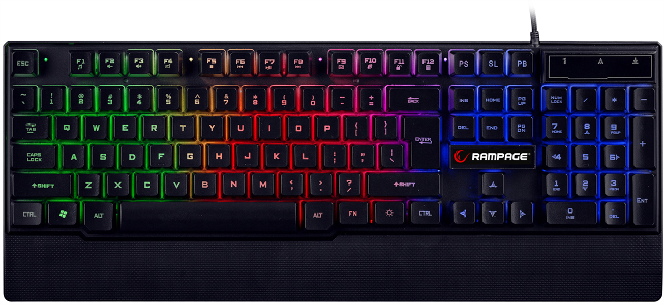 Rampage Gaming Toetsenbord KB-R66 - Rainbow achtergrond verlichting - US Layout - USB