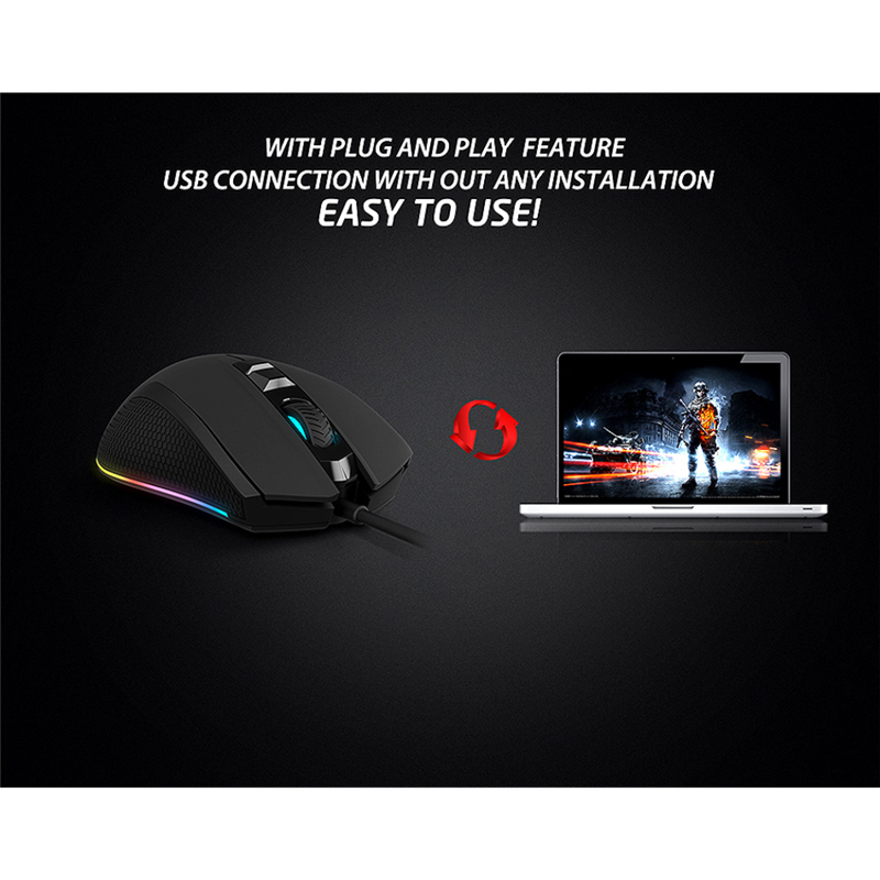 Rampage Flare RGB gaming muis SMX-R51 - 10000 dpi - met macro software