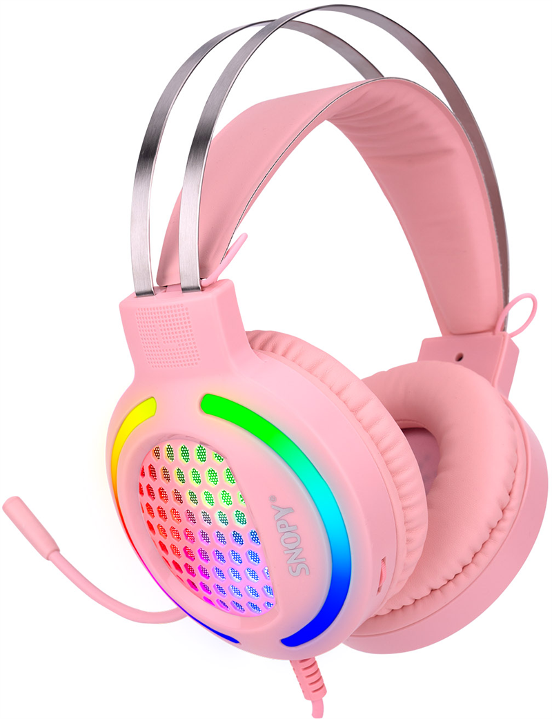 Snopy SN-GX82 Pinky PC Gaming Headset LED Roze