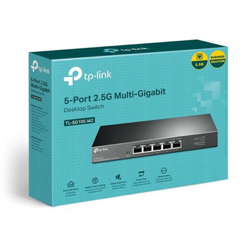 TP-LINK TL-SG105-M2 netwerk-switch Unmanaged Gigabit Ethernet (10/100/1000) Zwart