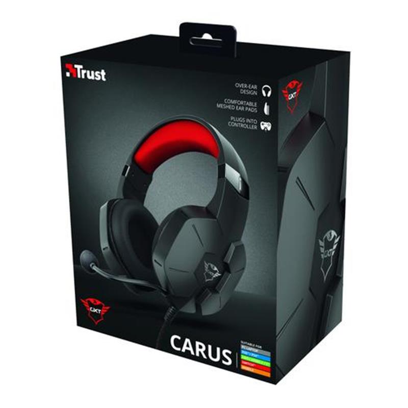 Trust GXT 323 Carus Headset Hoofdband 3,5mm-connector Zwart, Rood