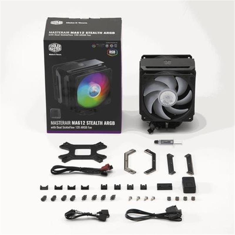 Cooler Master MasterAir MA612 Stealth ARGB Processor Koeler 12 cm