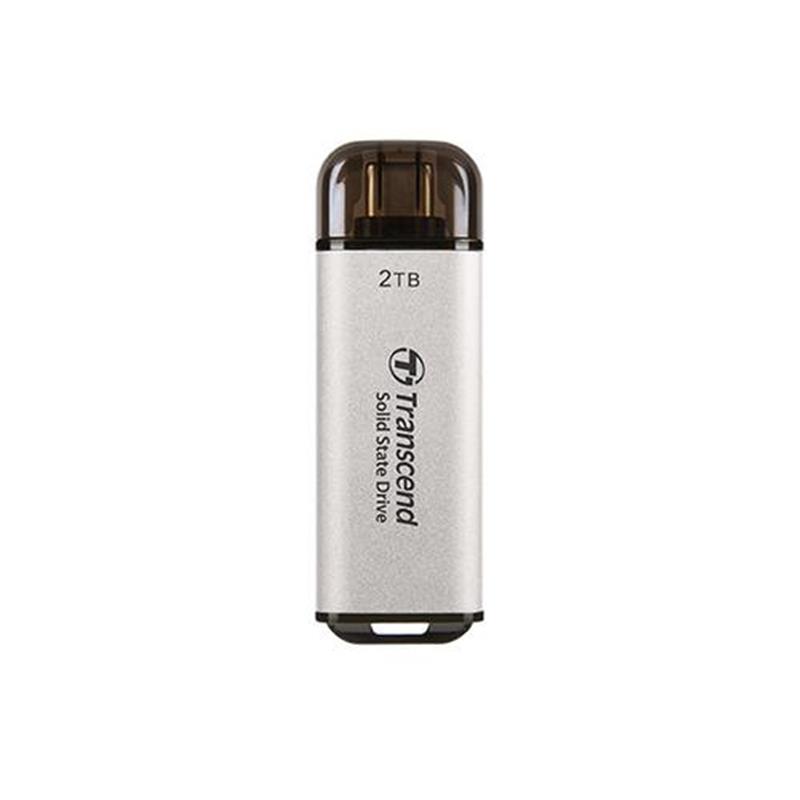 Transcend ESD300S External SSD 2 TB USB Type-C 10Gbps 1050 950 MB s Silver