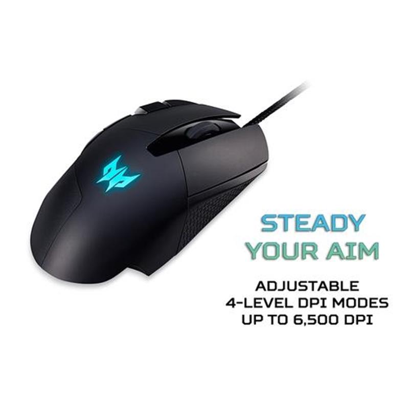 Acer Predator Cestus 315 muis Rechtshandig USB Type-A Optisch 6500 DPI