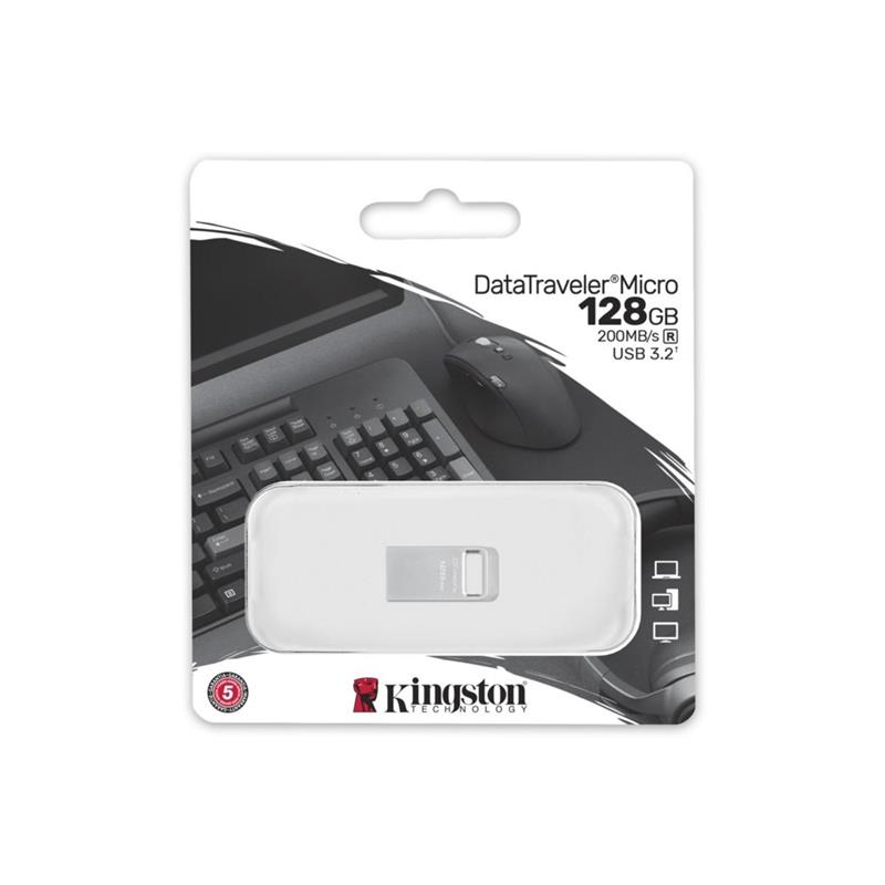 Kingston Technology DataTraveler Micro USB flash drive 128 GB USB Type-A 3.2 Gen 1 (3.1 Gen 1) Zilver