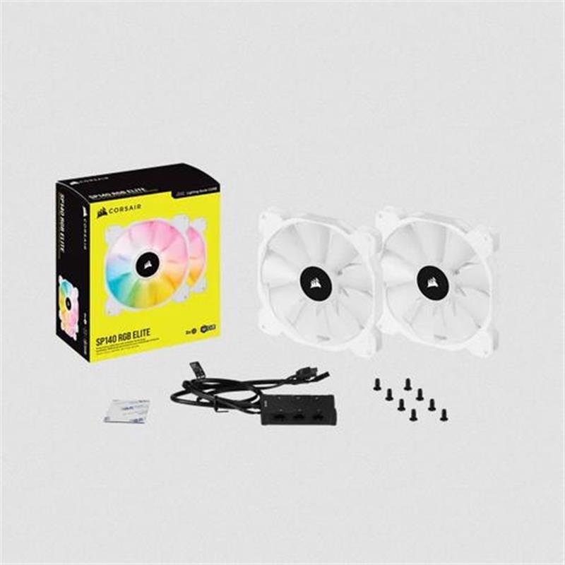 Corsair White SP140 RGB ELITE 140mm Fan 2p