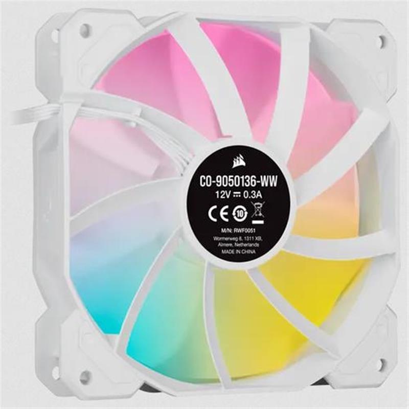 Corsair White SP120 RGB ELITE 120mm Fan 1p