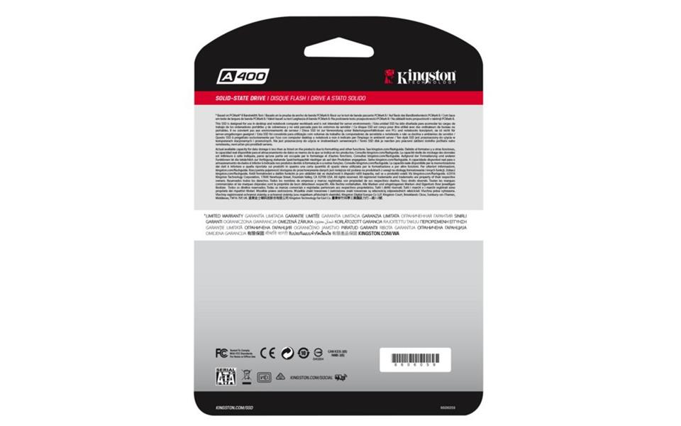 Kingston A400 240GB 2.5 SATA SSD - 500 MB/s