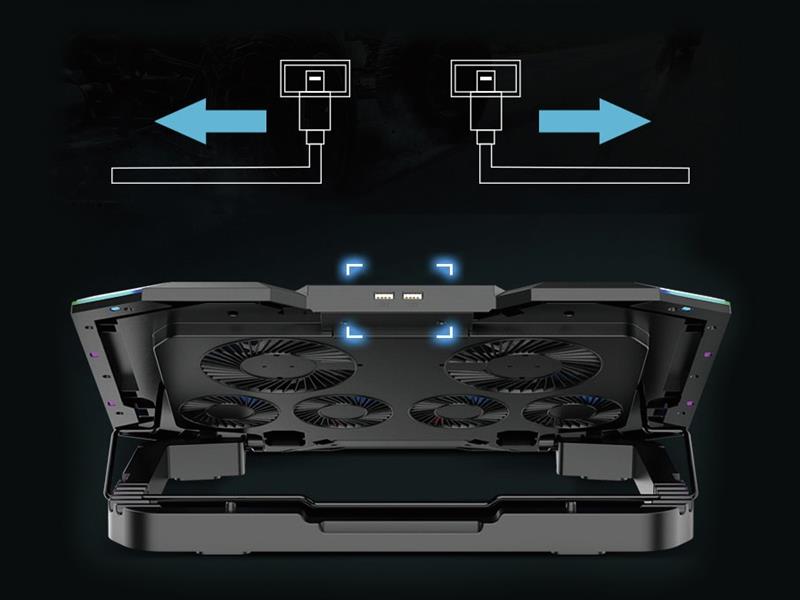 Conceptronic THYIA01B notebook cooling pad 43,2 cm (17"") Grijs