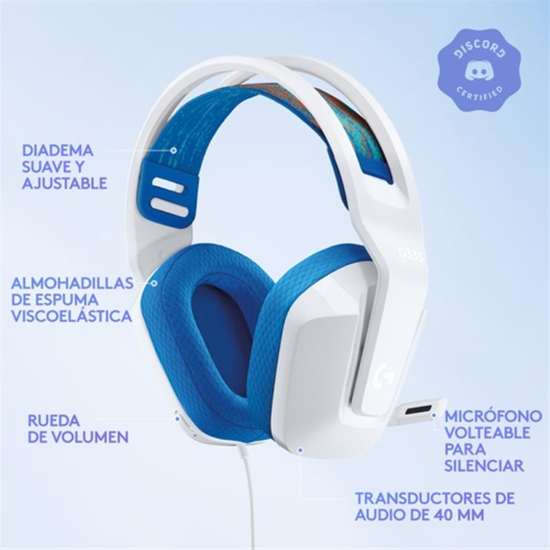 LOGI G335 Wired Gaming Headset - WHITE