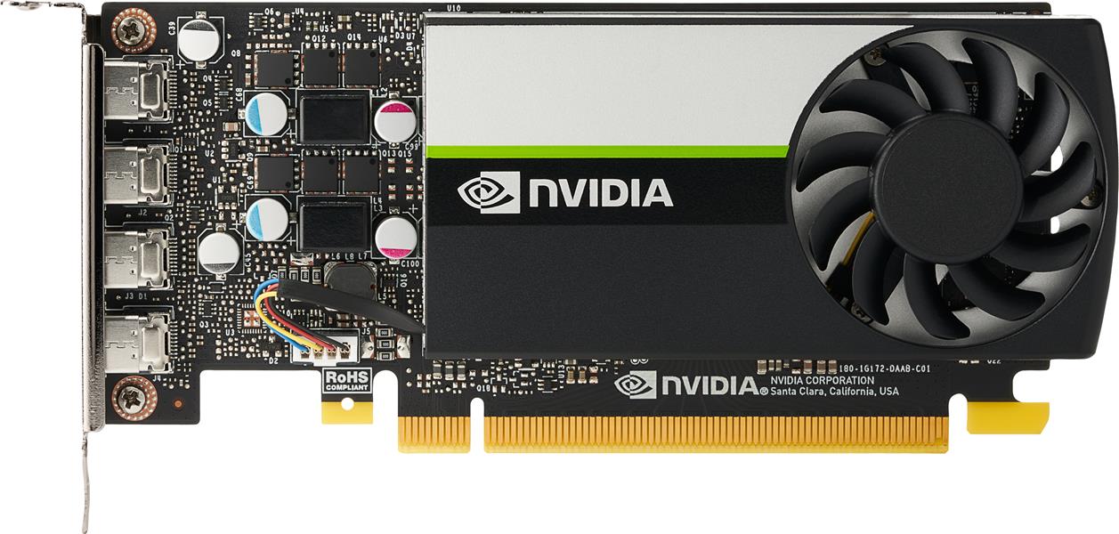 HP NVIDIA T1000 4GB 4mDP GFXw/2 mDPtoDPAdpt