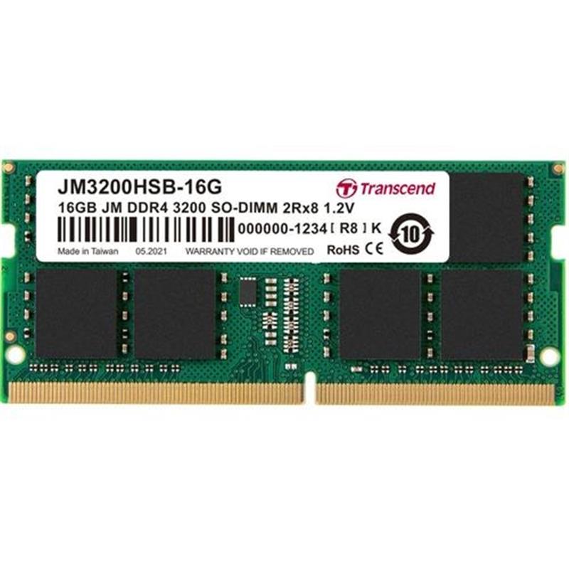 Transcend JetRam 16 GB DDR4 SO-DIMM 3200 Mhz 2Rx8 1Gx8 CL22 1 2V