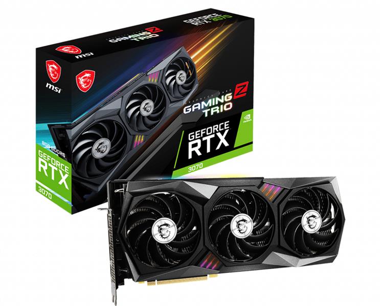 MSI RTX 3070 GAMING Z TRIO 8G LHR videokaart NVIDIA GeForce RTX 3070 8 GB GDDR6