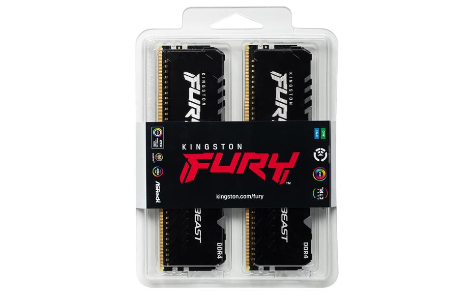 Kingston 16GB 2666MHz DDR4 DIMM 2K FURY Beast RGB