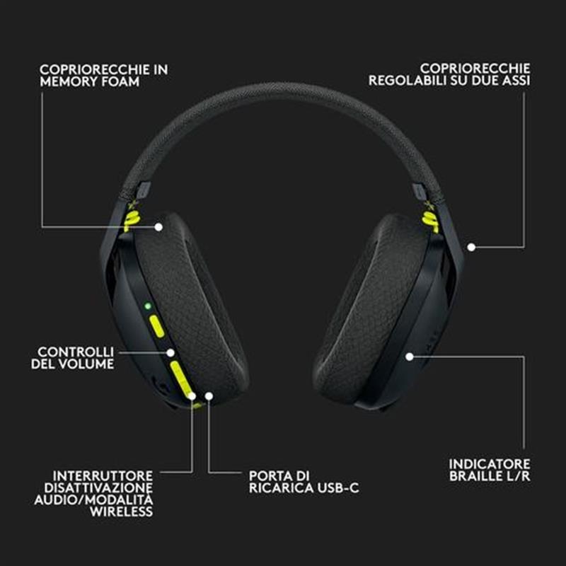 Logitech G G435 Headset Draadloos Hoofdband Gamen Bluetooth Zwart