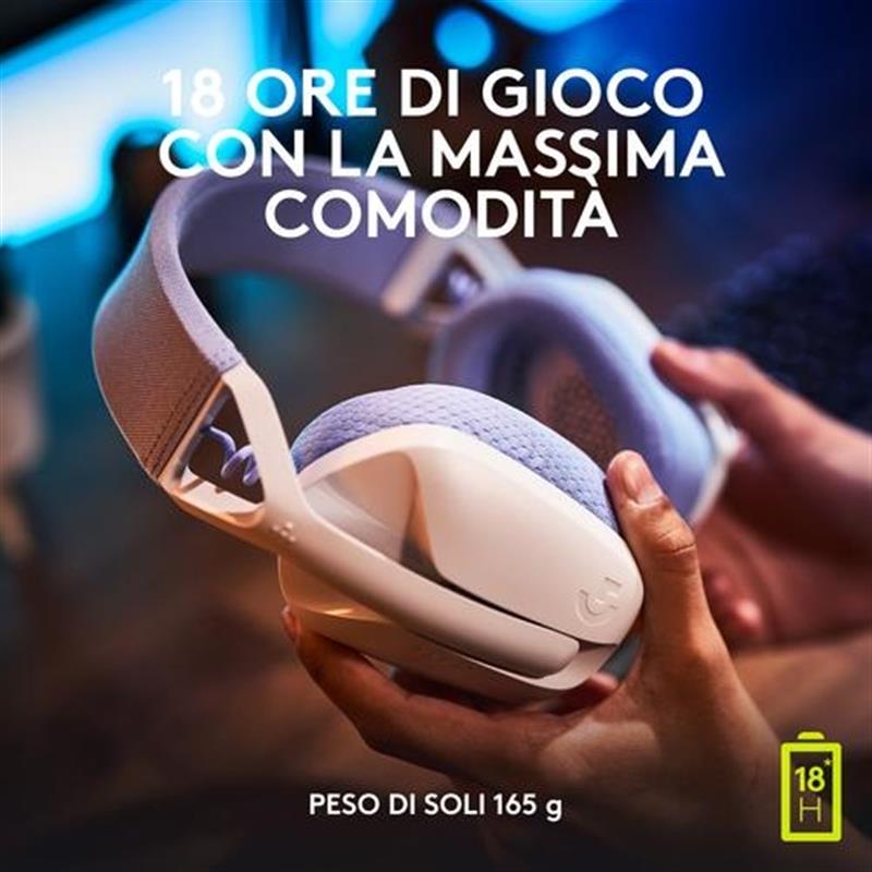 Logitech G G435 Headset Draadloos Hoofdband Gamen Bluetooth Wit