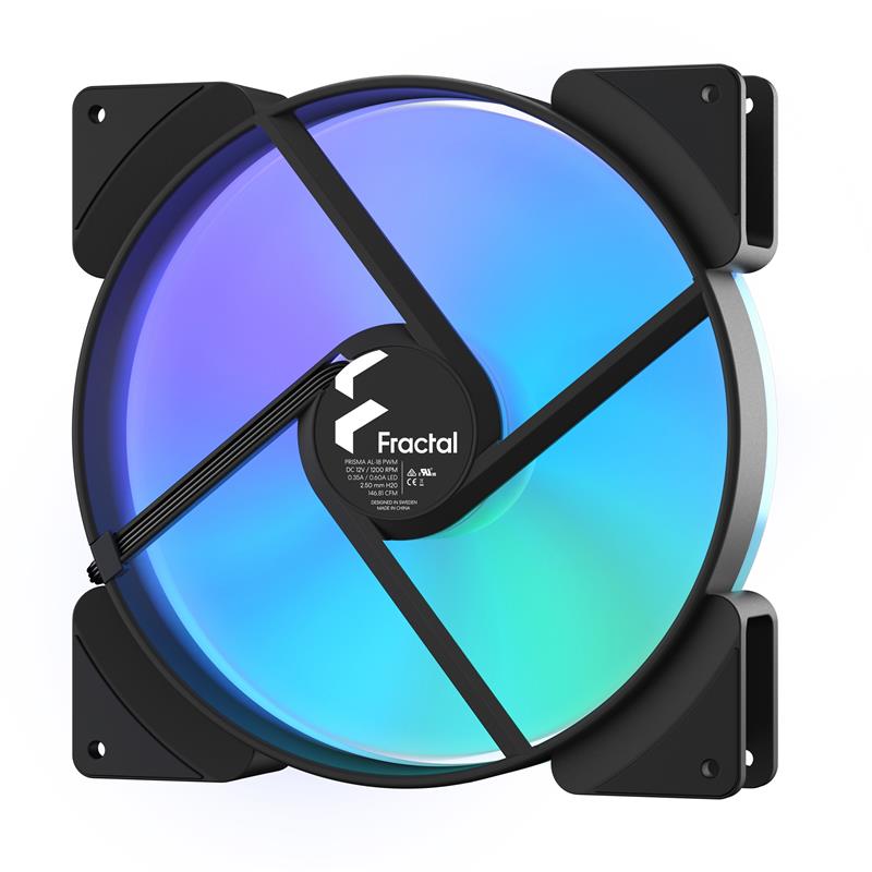 Fractal Design Prisma AL-18 PWM Computer behuizing Ventilator 18 cm Zwart, Wit 1 stuk(s)