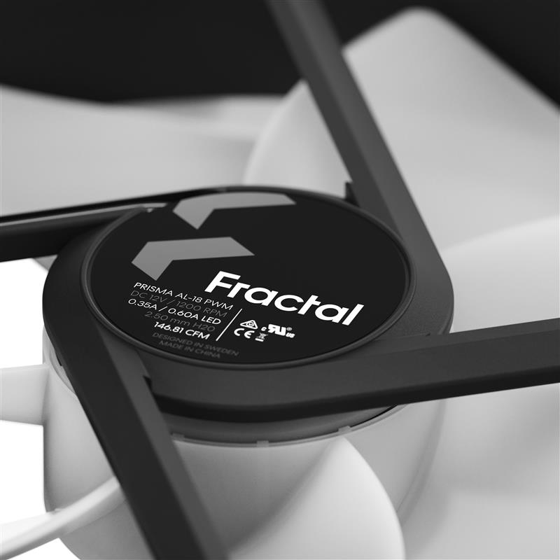 Fractal Design Prisma AL-18 PWM Computer behuizing Ventilator 18 cm Zwart, Wit 1 stuk(s)