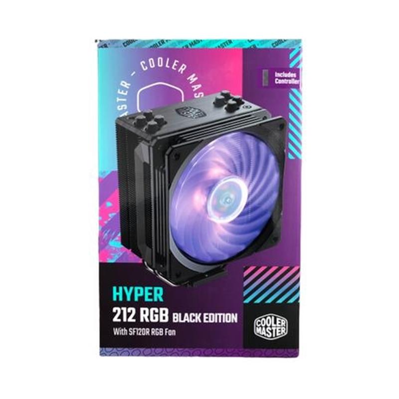 Cooler Master Hyper 212RGB Black edition w LGA1700 120mm 650-2000 RPM 4-heatpipe