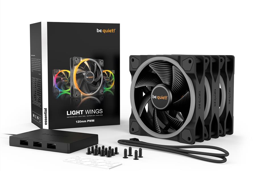 be quiet! Light Wings | 120mm PWM Triple Pack Computer behuizing Ventilator 12 cm Zwart 3 stuk(s)