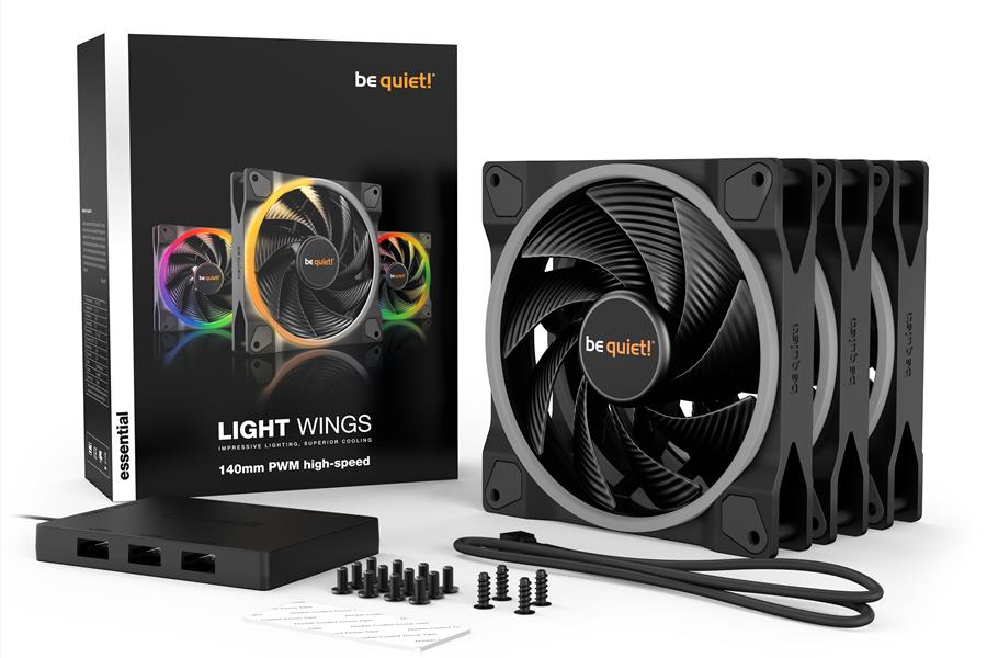 be quiet! Light Wings | 140mm PWM Triple Pack high-speed Computer behuizing Ventilator 14 cm Zwart 3 stuk(s)