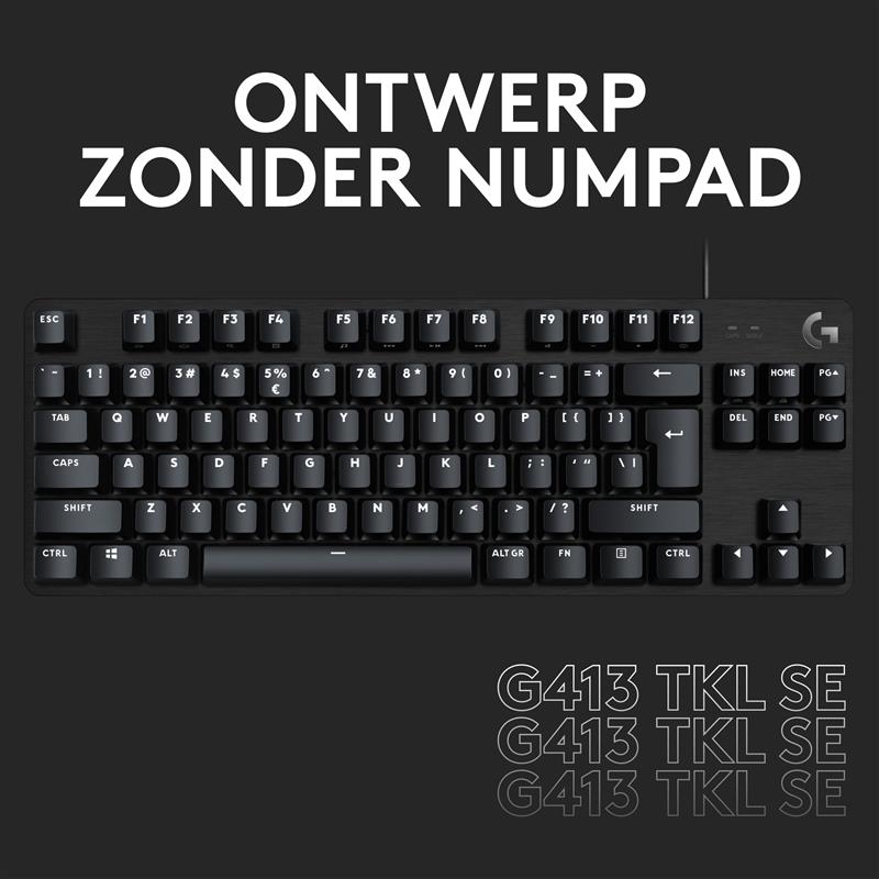 Logitech G413 SE toetsenbord USB QWERTY US International Zwart