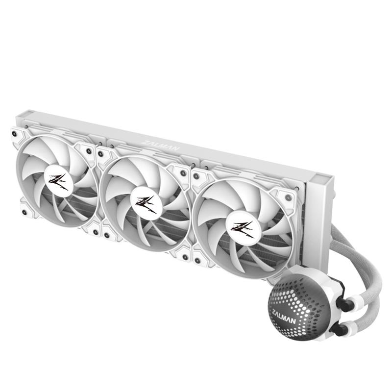 Zalman ALPHA36 White CPU Liquid Cooler 360mm Radiator 3 x 120 mm Fan ARGB pump Dual Processor Alles-in-één vloeistofkoeler 12 cm Wit