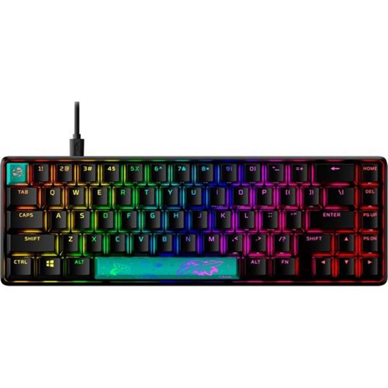 HyperX Alloy Origins 65 - Mechanical Gaming Keyboard - HX Aqua (US Layout) toetsenbord USB Amerikaans Engels Zwart