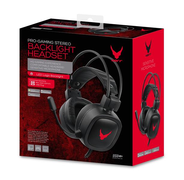 VARR over-ear gaming headset met microhone en LED backlight