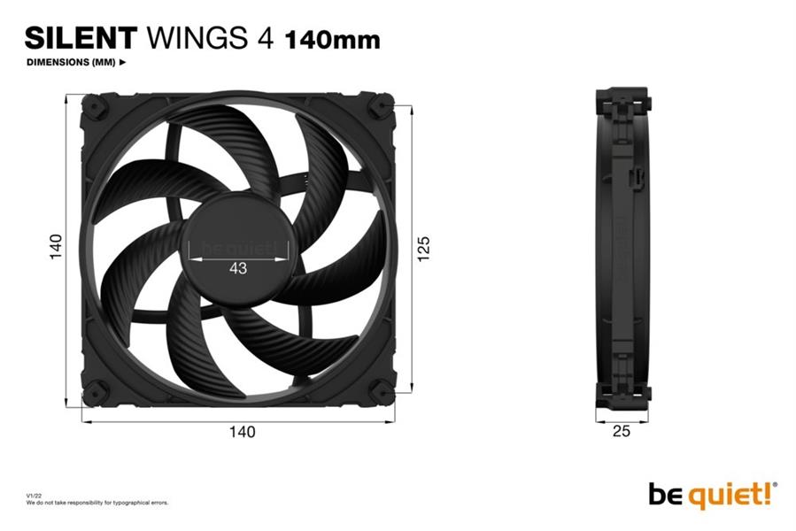 be quiet! SILENT WINGS 4 | 140mm Computer behuizing Ventilator 14 cm Zwart 1 stuk(s)