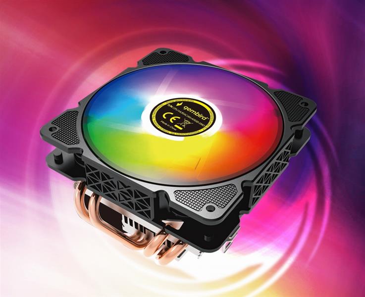 CPU koelventilator met multicolor verlichting 12 cm 100 W 4 pin