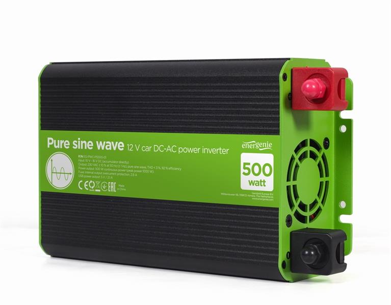 12 V DC-AC omvormer met zuivere sinusgolf 500 W