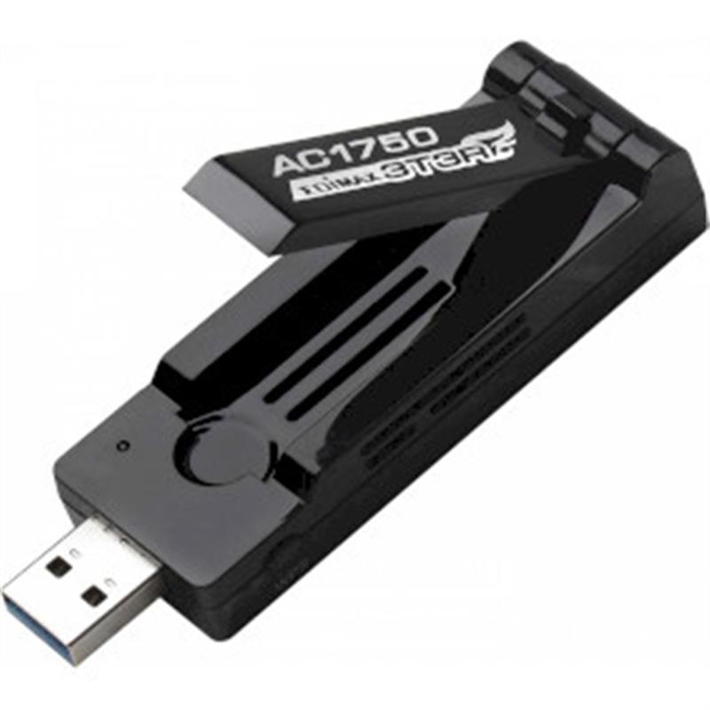 AC1750 Dual-Band Wi-Fi USB 3.0-adapter met 180 graden verstelbare antenne Zwart