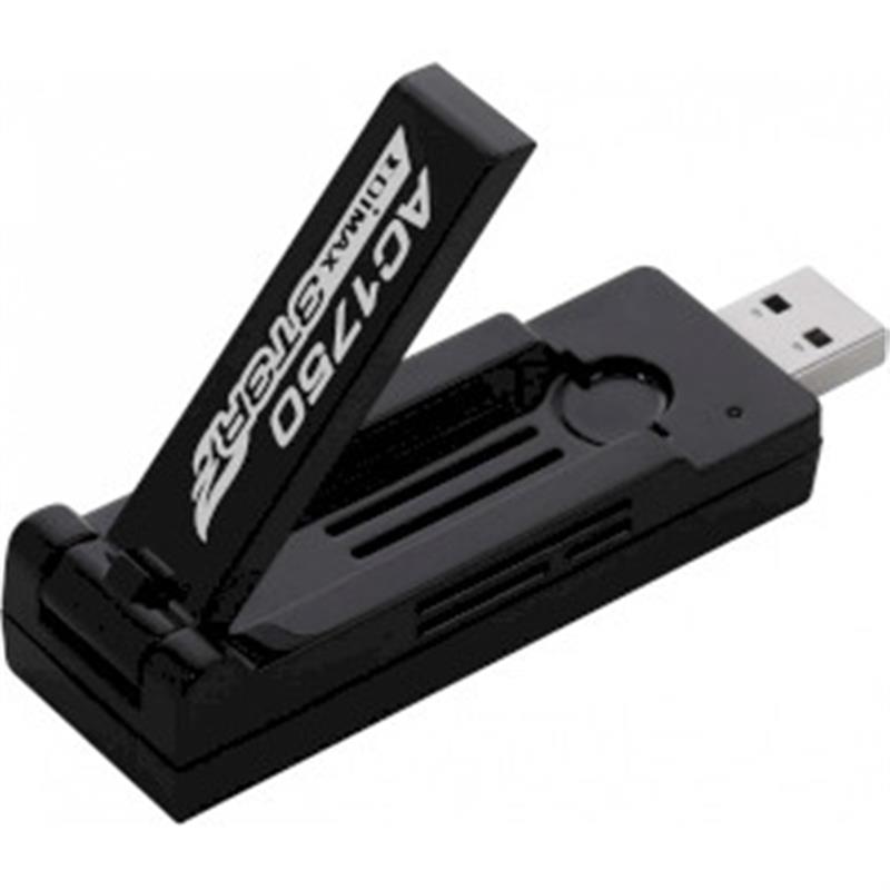 AC1750 Dual-Band Wi-Fi USB 3.0-adapter met 180 graden verstelbare antenne Zwart