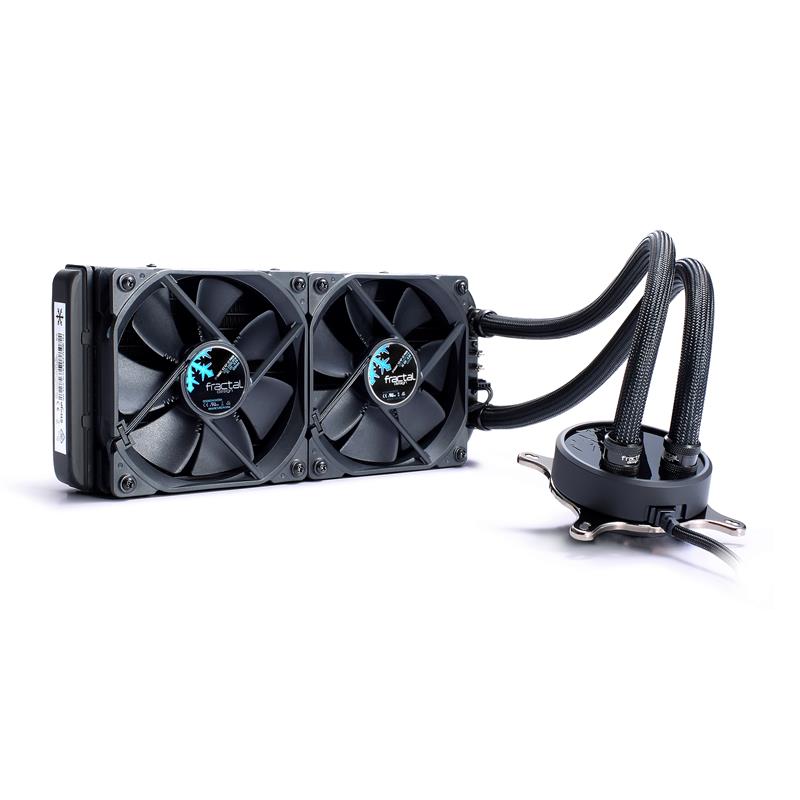 Fractal Design Celsius S24 Water Cooling Unit Blackout black fan blades AIO 240mm 2x120mm PWM Fan Standard G 1 4 Thread LGA1700 and AM5 compatible