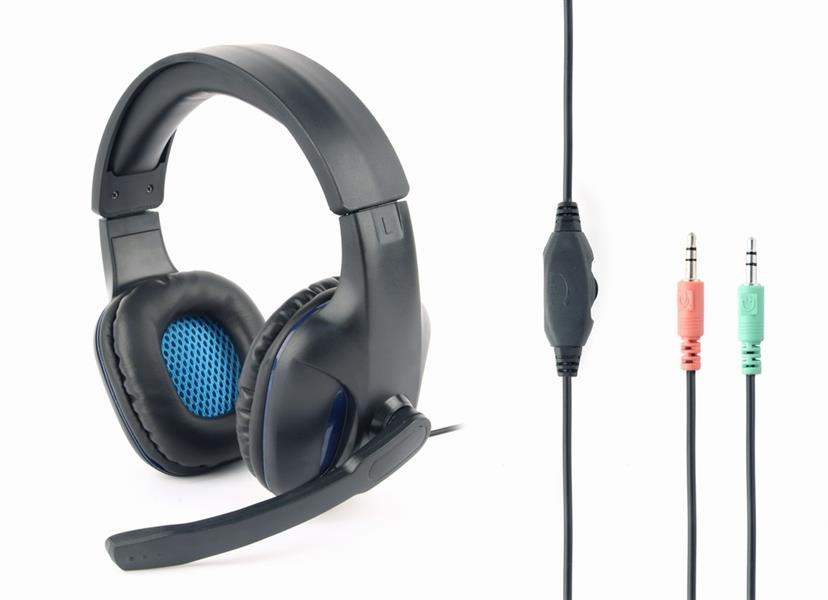 Gembird Gaming Headset comfortable pasvorm 2 meter kabel 40mm driver - 20-20 000 Hz - 95dB microfoon: 20-16 000 Hz - -40 dB