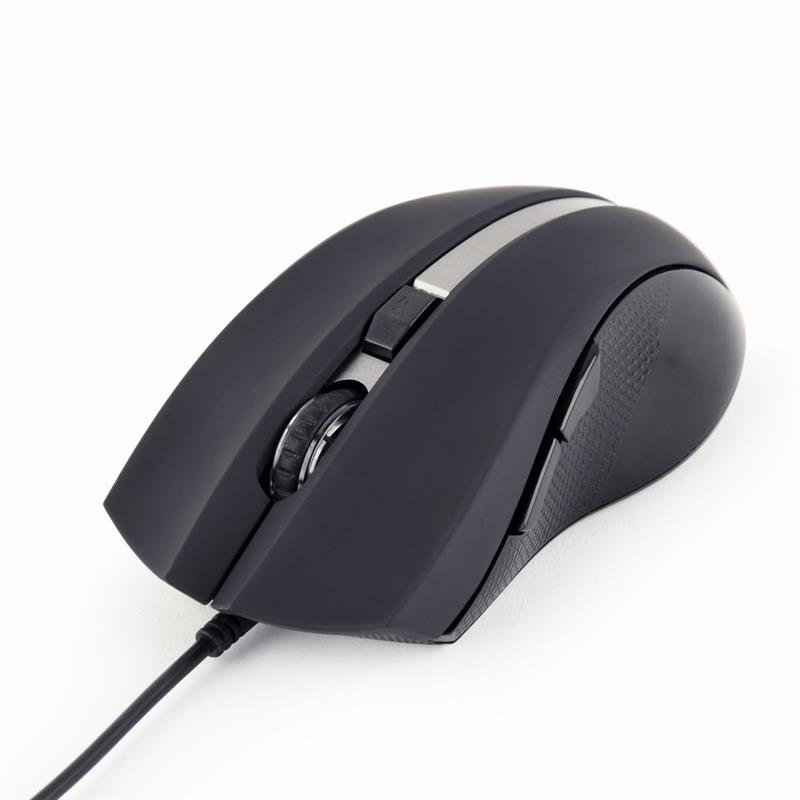 Gembird G-Laser gaming muis USB instelbaar tot 2400 dpi 6 knops 1 8m kabel zwart