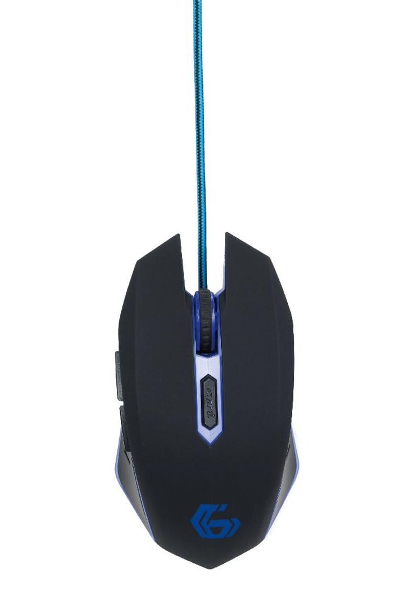Gaming muis USB zwart blauw