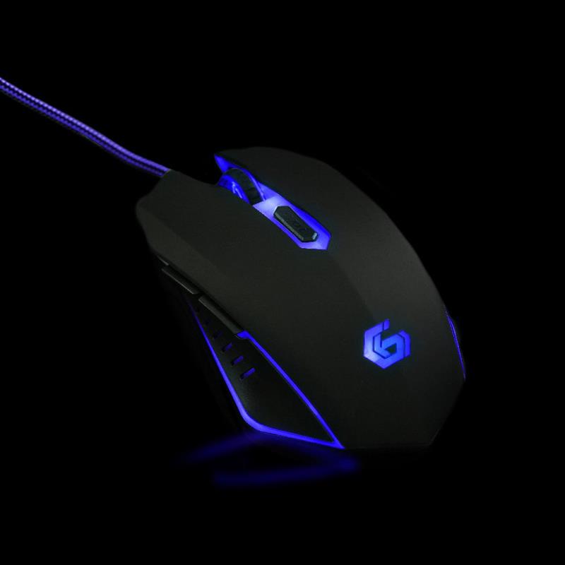Gaming muis USB zwart blauw