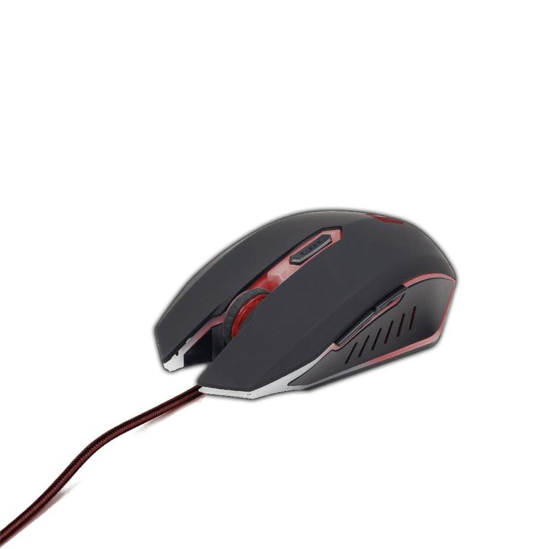 Gembird Gaming muis USB zwart rood 2400dpi illuminated