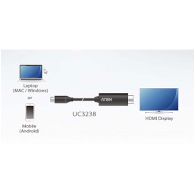 ATEN USB-C naar 4K HDMI-converter (2,7 m)