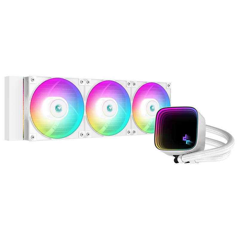 DeepCool LS720SE 360mm ARGB White Water Cooler 3x 120mm PWM ARGB High Performance Fan sockets: Intel: LGA2066 2011-v3 2011 1700 1200 1151 1150 1155 AM