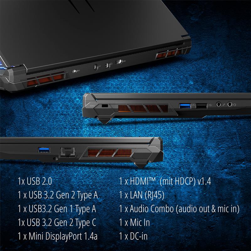 ERAZER Scout E20 MD62521 NL Laptop 43,9 cm (17.3"") Full HD Intel® Core™ i5 i5-13420H 16 GB DDR5-SDRAM 512 GB SSD NVIDIA GeForce RTX 4050 Wi-Fi 6E (80