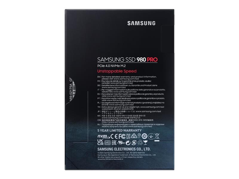 Samsung 980 PRO M.2 1000 GB PCI Express 4.0 V-NAND MLC NVMe