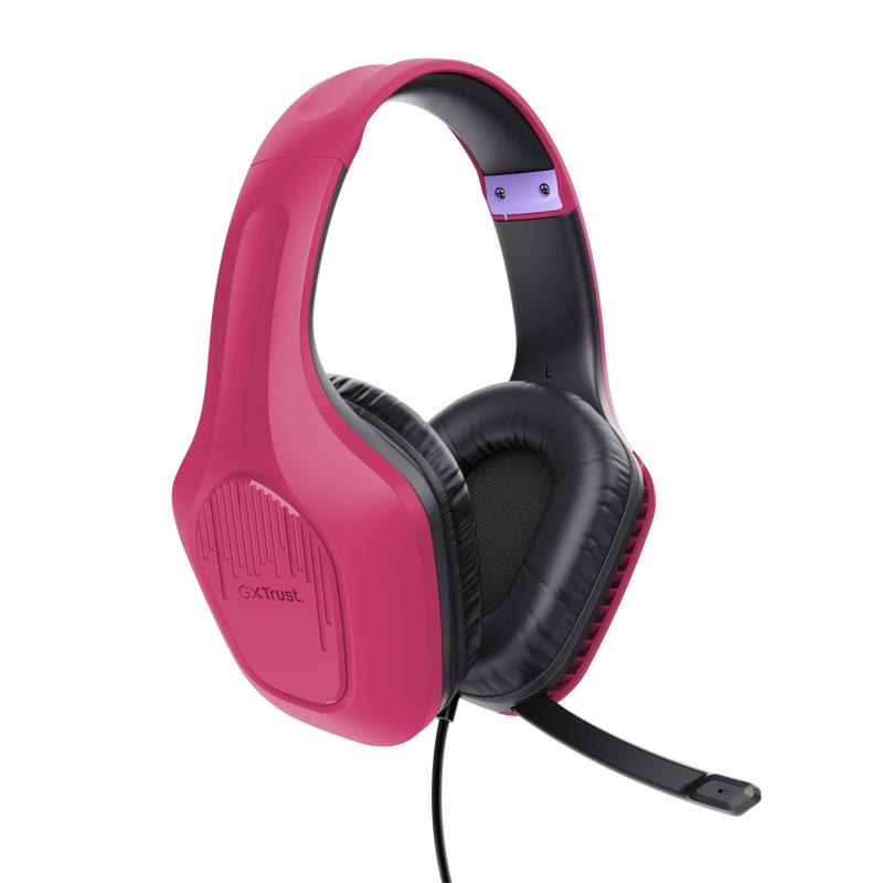 Trust GXT 415P Zirox Headset Bedraad Hoofdband Gamen Roze