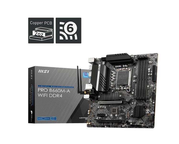 MSI PRO B660M-A WIFI DDR4 moederbord Intel B660 LGA 1700 micro ATX