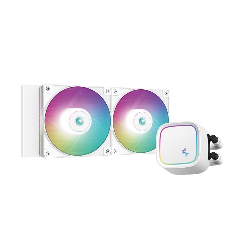 DeepCool LE520 WH White Liquid CPU Cooler 240mm Radiator High-Performance 120mm ARGB Fans New Design 5V ARGB Software Control