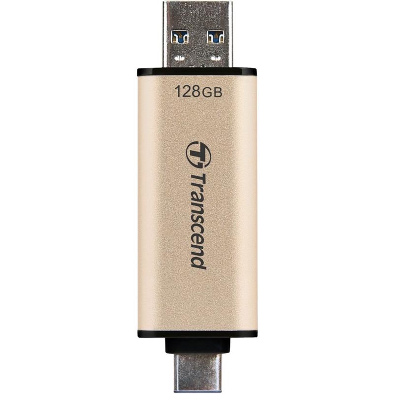 Transcend JetFlash 930C USB flash drive 128 GB USB Type-A USB Type-C 3 2 Gen 1 3 1 Gen 1 Goud