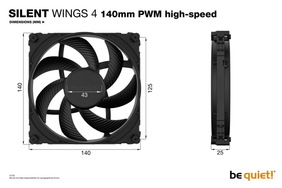 be quiet! SILENT WINGS 4 | 140mm PWM Computer behuizing Ventilator 14 cm Zwart 1 stuk(s)