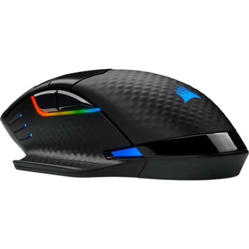 Corsair DARK CORE RGB PRO muis RF Wireless Bluetooth USB Type-A Optisch 18000 DPI Rechtshandig